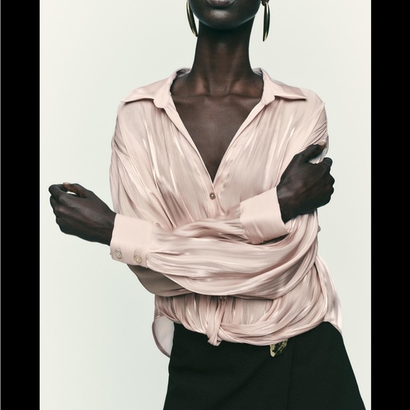 Zara brand new Elegant metallic effects Pink Women's Blouse - Picture 5 of 5